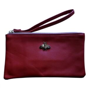 Elegant Red  Clutch with Bee Accent